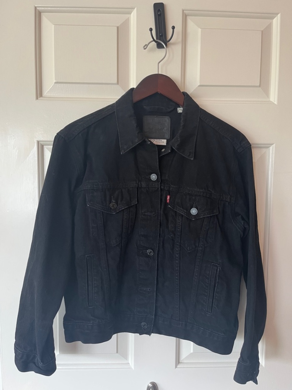 Levi's Black Denim Trucker Jacket with Subtle Fading